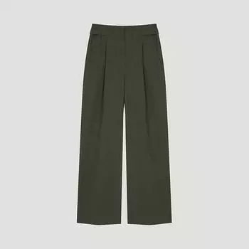 Она S Miss Button Pin Tuck Banding Pants SwwSlo22080 Dw dark brown/55