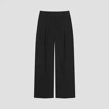 Она S Miss Daily One Tuck Прямые брюки SwwSlo41050 Bk blacks/44