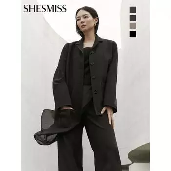 Она S Miss Длинные Широкие Прямые Брюки SwwSlo32030 blacks/44