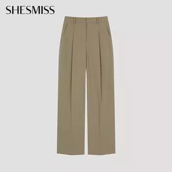 Она S Miss Modern One Tuck Прямые брюки SwwSlo32070 Db dark beige/44