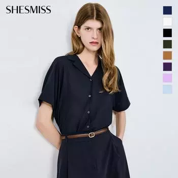 Она S Miss Natural Рубашки с открытым воротником SwwSto22020 blacks/55