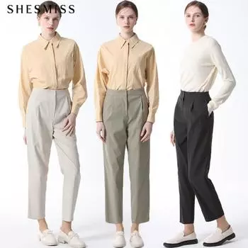 Она S miss One Tuck Baggy Fit брюки Цена 168 000 вон Khaki (KH)/55