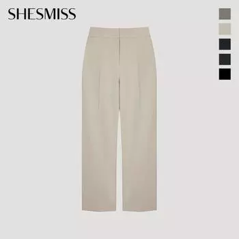 Она S Miss Шерстяные узкие брюки с отделкой сзади SwwSlo42050 DARK GREEN/55