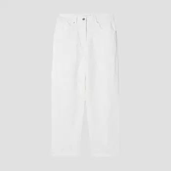 [Она S miSS] Широкие мешковатые джинсовые брюки с полосками сзади SSmSlp22060 Ow off-white/66