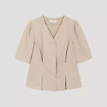 Она S miss Volume Slim V Neck BlouSe Swwblo22040 Be beige/55