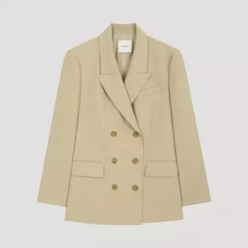 [Она S пропустила] свободный крой сзади пуговицы двойной пиджак Swwjko12040 Be beige/55