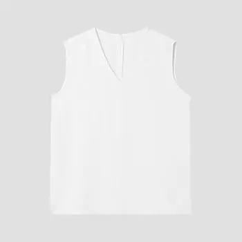 [Она скучает] Блузка с V-образным вырезом и без рукавов Swwblp22030 Ow off-white/55