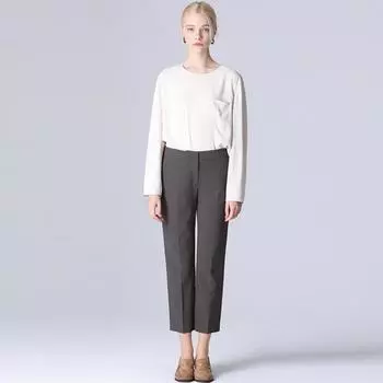 Она скучает по удобным однотонным простым брюкам DARK GREEN (DE)/55