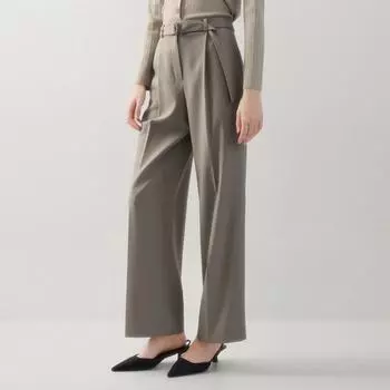 [Она скучает] Широкие брюки с поясом SwwSlo11040 light khaki/55