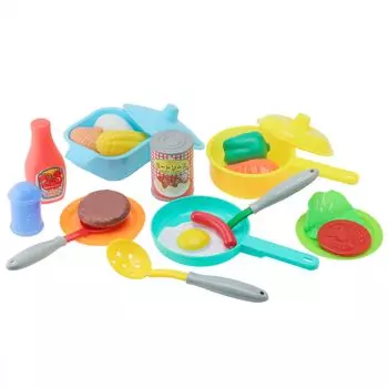 Onda Play House Set Play House Kitchen Set Ingredients Vegetables Hamburger Frying Pan Pot Dishes Seasoning Pretend Play Educational Toy Toy cannot be