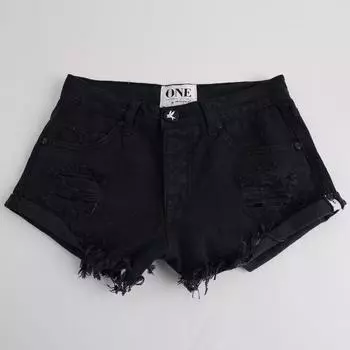 One Australian Three-Quarter Handmade Hemming Tassel Super Short Shorts Black EUR29