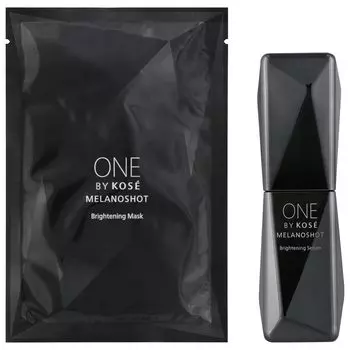 ONE BY KOSE Serum Melano Shot W Regular Size Limited Set 40 мл 1 Sheet Mask Whitening Serum Whitening Watering Kojic Acid Spots Freckles чистый