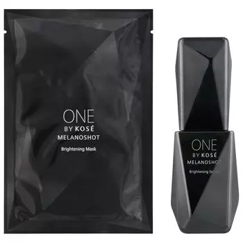 ONE BY KOSE Serum Melano Shot W, большой размер, ограниченный набор, 65 мл, 1 лист, маска, отбеливающая сыворотка, отбеливание, увлажнение, койевая кислота, пятна, веснушки [квази-лекарство] чистый