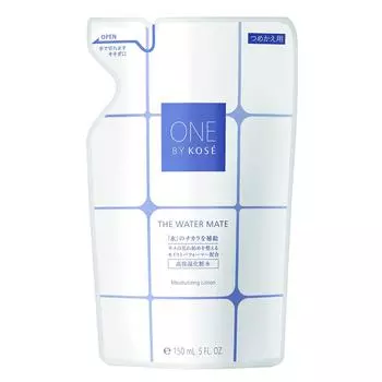 ONE BY KOSE The Water Mate Высокоувлажняющий лосьон с гиалуроновой кислотой и керамидами для очищения пор, сменный блок 150 мл
