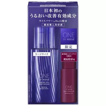 ONE BY KOSE Знакомство с сывороткой Serum Veil Deep Repair Основной блок 120 мл лосьон 6-дневный лимитированный набор Лечебная ознакомительная сыворотка Увлажняющая сыворотка Рис чистый