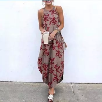 Один воротник хлопок лен набивной фрак подтяжки повседневные платья S красный