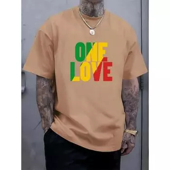 One Love Rasta Jamaican Reggae Style Мужская футболка Летняя повседневная мужская футболка Уличная мода для мужчин с короткими рукавами Футболки мужские S
