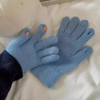 One Oair Мягкий зимний теплый антифриз для верховой езды Ветрозащищенный сенсорный экран с сенсорным экраном Искусственный мех кролика