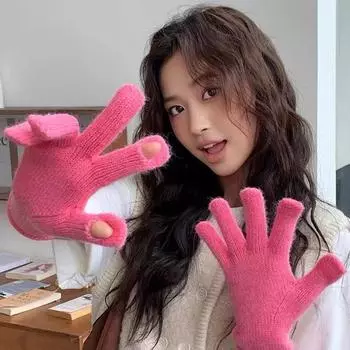 One Oair Мягкий зимний теплый антифриз для верховой езды Ветрозащищенный сенсорный экран с сенсорным экраном Искусственный мех кролика