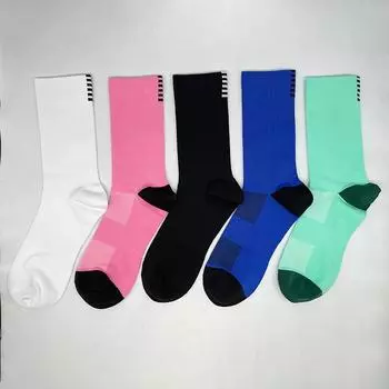 One Pair Professional Outdoor Cycling Socks Bicycle Race Socks Breathable Thin Sports Socks Cross Border Mid Calf Socks XS белый