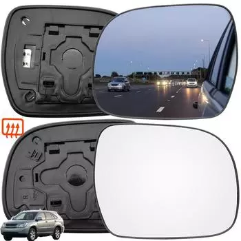 One Pair Side Mirror Glass Heated For Lexus RX330 RX350 RX400H 03-08 Toyota Hilux 2005 - 2010