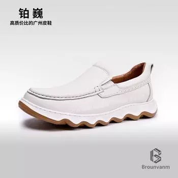 Маленькие белые туфли с одной педалью, спортивная обувь для отдыха, кожаные туфли для ног, мужские мокасины, простая универсальная мужская обувь, тренд 38