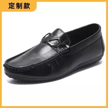 One-pedal men s shoes spring and summer lazy casual leather shoes men s driving flat and light 2024 new Doudou shoes 39