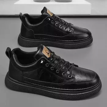 One-pedal men s shoes spring kitchen work waterproof and oil-proof work labor insurance leather shoes men s thick-soled non-slip casual board shoes 39