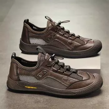 One-pedal men s shoes summer breathable thin mesh hollow sports shoes men s summer work work labor insurance net shoes 39