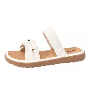 One-pedal temperament outer wear slippers fashionable and simple with skirt sandals solid color versatile new comfortable women s shoes 35