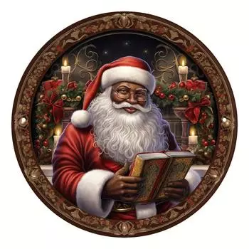 One Piece, афроамериканский Санта-Клаус Венок Знак Санта-Клауса Металлический Венок Знак Санта-Клауса Домашний Декор Металл чёрный