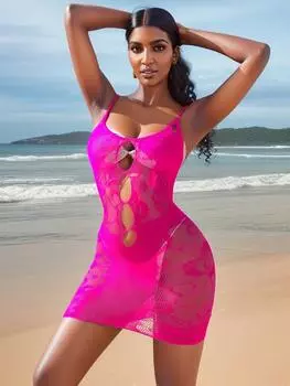 One-piece Bodycon Dress Fashion Tight Lingerie Costumes Party Club Wear Elastic Fishnet Short Dress Erotic Perspective Underwear XS