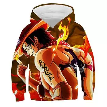 One Piece Hoodie Kids Hooded Sweatshirt Anime Luffy Hoodie Kids Clothes Boys Girls Long Sleeve Autumn warm Pullover Casual Tops 100