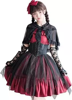 One Piece Лолита Готический Лолита Костюм Лолита Джемпер Юбка Косплей Аниме Косплей Лолита Большой Размер Мори Девушка Милая Лоли Накладка Перчатки Пояс Носки