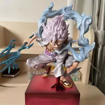 One Piece Luffy Gear 5 Аниме Фигурка Бога Солнца Ника Луффи Фигурка Приседания Статуя Модель Куклы Игрушки белый