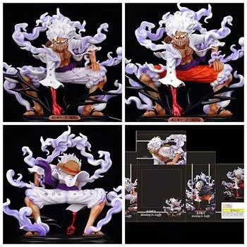 One Piece Luffy Gear 5 Аниме Фигурки Nika Sun God ПВХ Фигурка Модель Кукла белый