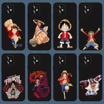 One Piece Monkey·D·Luffy Phone Case For Iphone 13 12 11 Pro Max Mini Xs X Xr 7 8 6 6s Plus Se 2020 Black Soft Silicone Cover iphone xs max