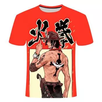 One Piece New Anime 3D Printed Casual Fashion Cool Футболка с круглым вырезом для учеников начальной и средней школы XS