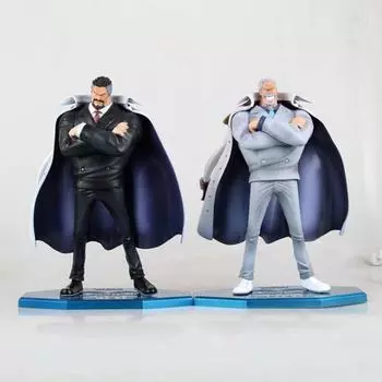 One Piece POP Monkey D Garp Вице-адмирал Луффи Дедушка Черно-белая сменная голова куклы Модель руки