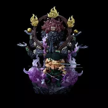 One Piece SSR WCF Three Heads and Six Arms Nine Knives Flow Ashura Roronoa Zoro Figure Collection Model Statue 20cm-no box разноцветный