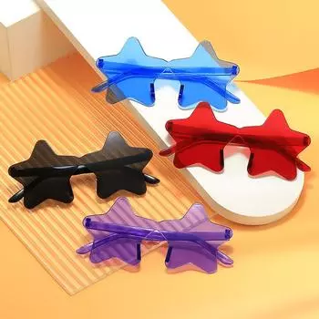 One-Piece Star Borderless Unisex Sunglasses Party Color Glasses Versatile Glasses