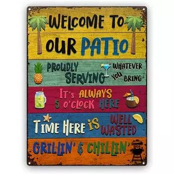 One Piece Stroll Printed Welcome Yard Sign Подарок на день рождения для мужчин и женщин Рождественский подарок для новых друзей семьи соседей классического металла чёрный