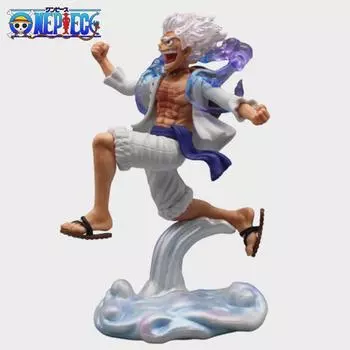 One Piece Sun God Nika Fifth Gear Luffy Squatting Second Gear Fruit Awakening White Hair Anime Action Figure Model Ornament Gift белый