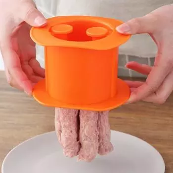 One Press Cevapcici Maker Kitchen Hot Dog Burger Мясо Еда Пресс для пасты Машина для изготовления колбасы Гаджет Инструменты ручной работы оранжевый