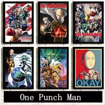 One Punch Man картина постер японские экшн-комиксы аниме гостиная настенное украшение высокое качество холст живопись 21cm30cm NoFrame
