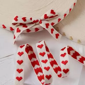 One Roll Wrapping Strip Diy Material Ribbon Love Embroidery Tape Bouquet Cake Wrapping Cloth Strip Webbing Cloth Tape