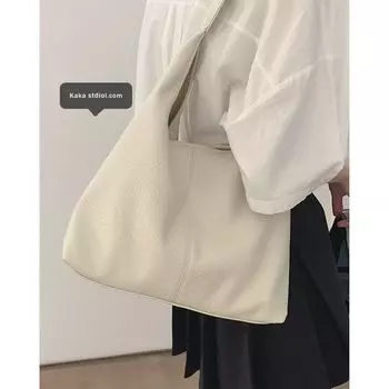 One-Shoulder Autumn Women s 2 Tote Bag Beige White