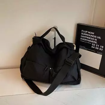 One shoulder messenger bag cloth bag women s bag class street large capacity versatile fashion casual tote bag чёрный