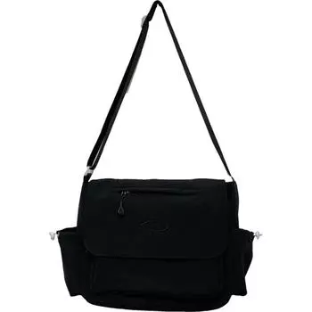 One-shoulder messenger bag customization, simple tooling, messenger bag, women s large-capacity, lightweight, trendy, junior and high school make-up no pendant чёрный