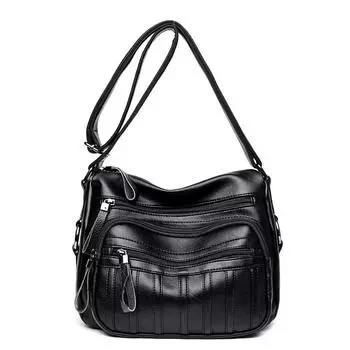 Сумка для мамы на одно плечо Новая Мягкая кожа с эффектом стирки Женская сумка кроссбоди среднего возраста Большой вместимости Сумка кроссбоди